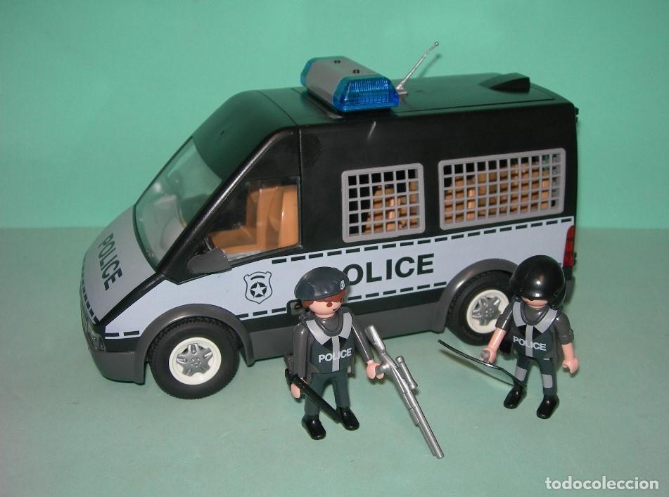 Playmobil: - PLAYMOBIL - FURGONETA / FURG&Oacute;N DE POLIC&Iacute;A CON POLIC&Iacute;AS REF. 6043 - CIUDAD -