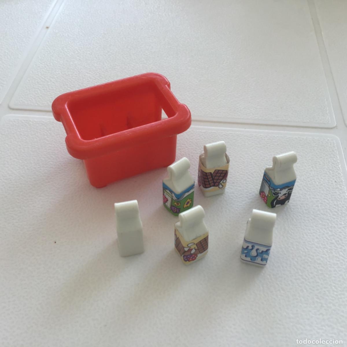 Playmobil: Playmobil Lote caja roja con seis bricks bebida comida, alimentos, supermercado, tienda. N8