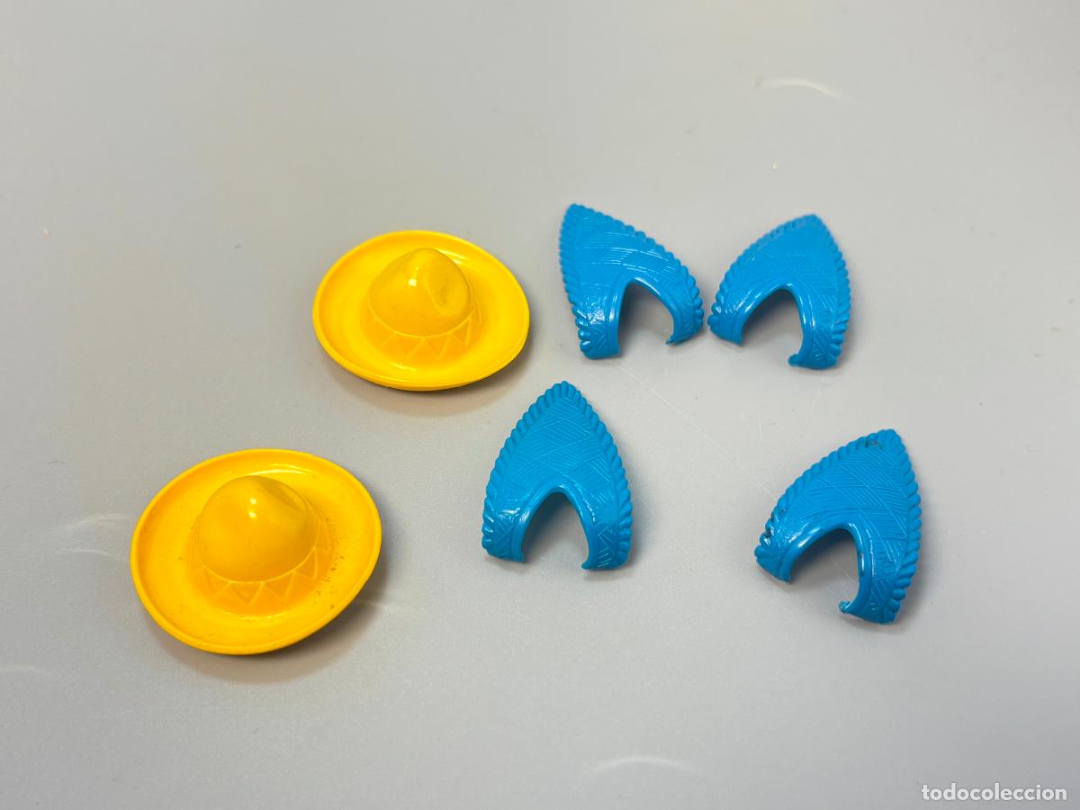 Playmobil: Playmobil lote sombrero mejicana peto azul vaquero oeste