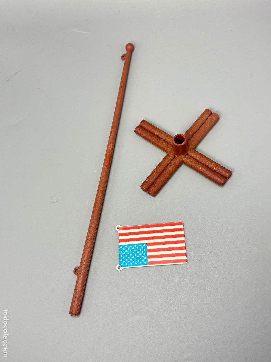 Playmobil: Playmobil 3773 m&aacute;stil bandera y base Fuerte oeste