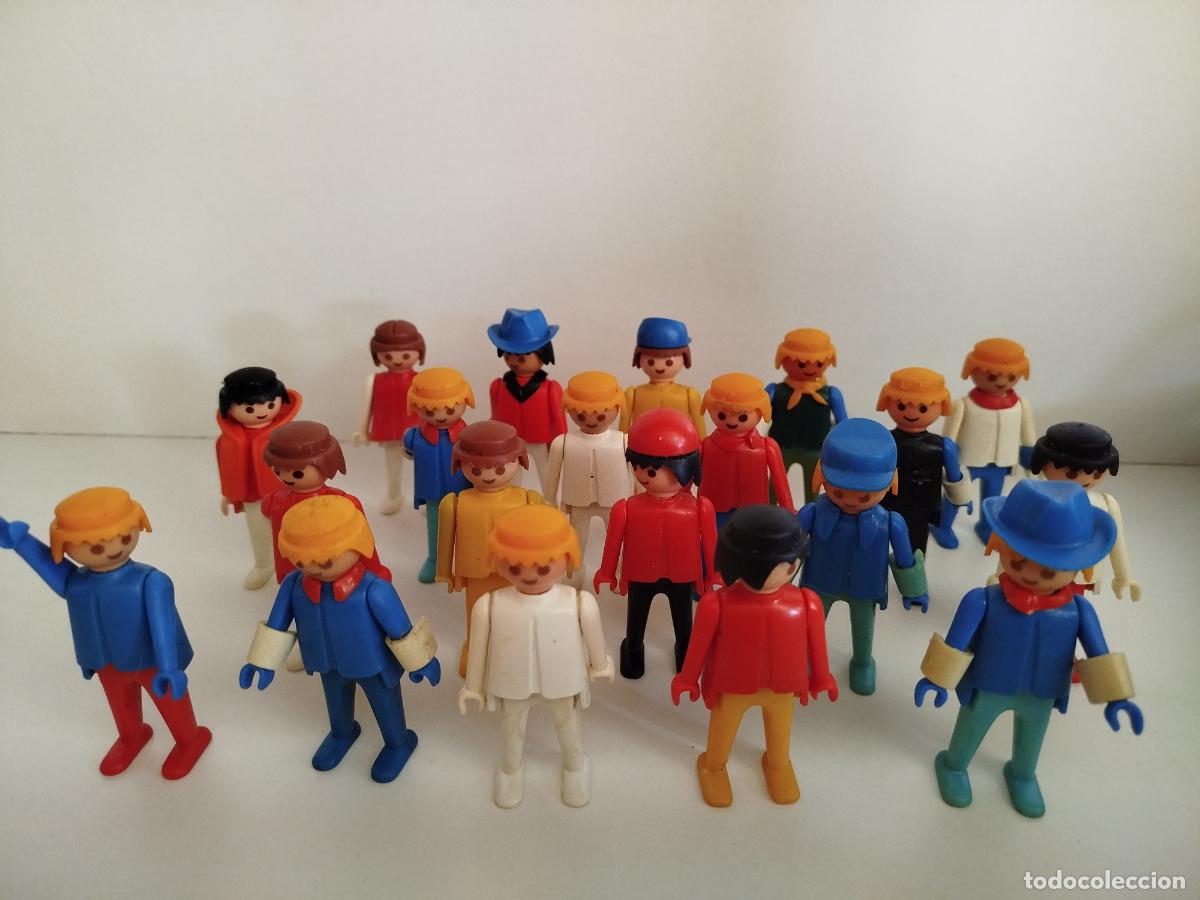 Playmobil: Lote 20 Figuras Playmobil Vintage Geobra 1974 Originales - Primera Generaci&oacute;n