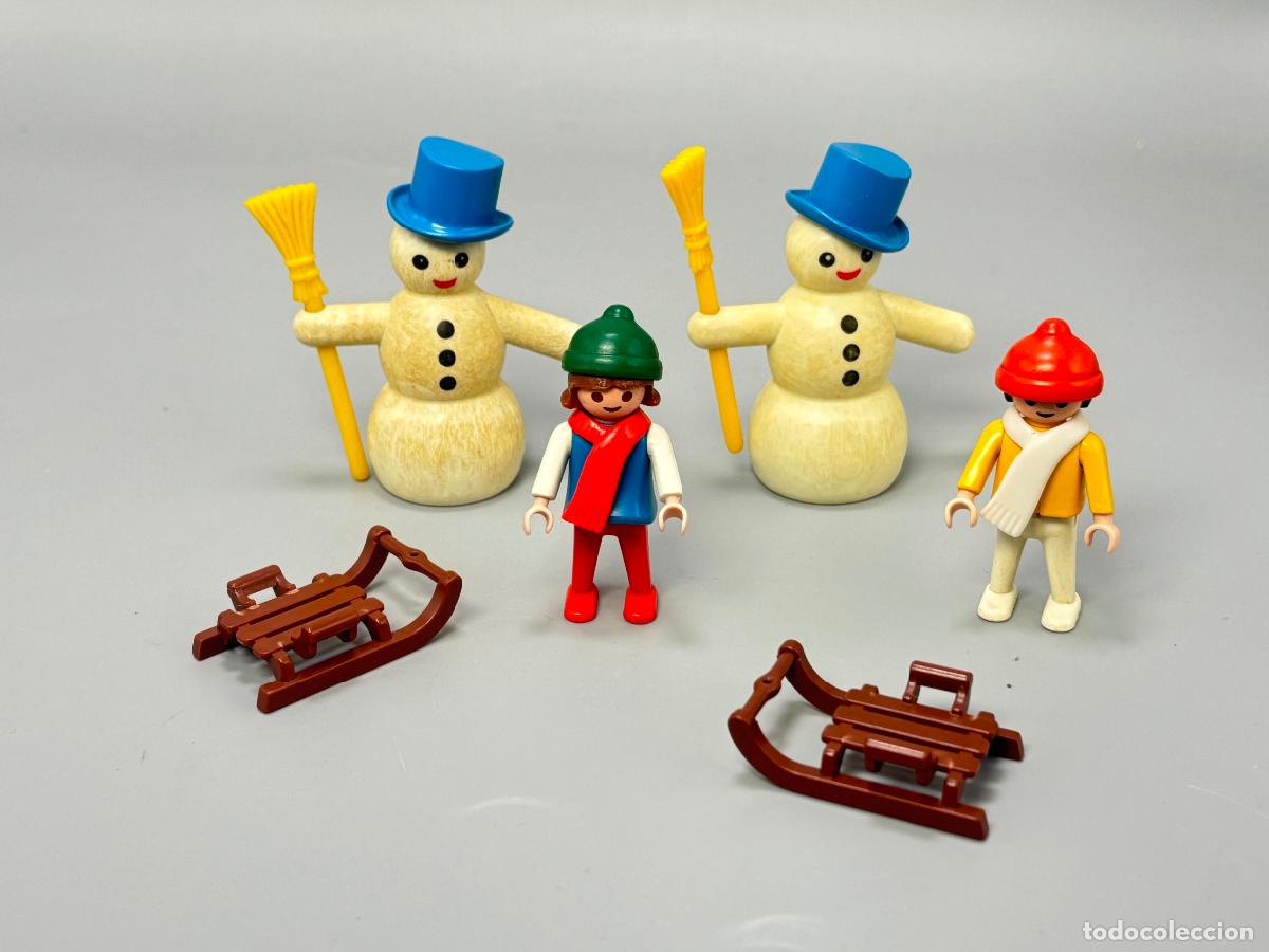 Playmobil: Playmobil 3393 lote mu&ntilde;eco de nieve ni&ntilde;o ni&ntilde;a trineo