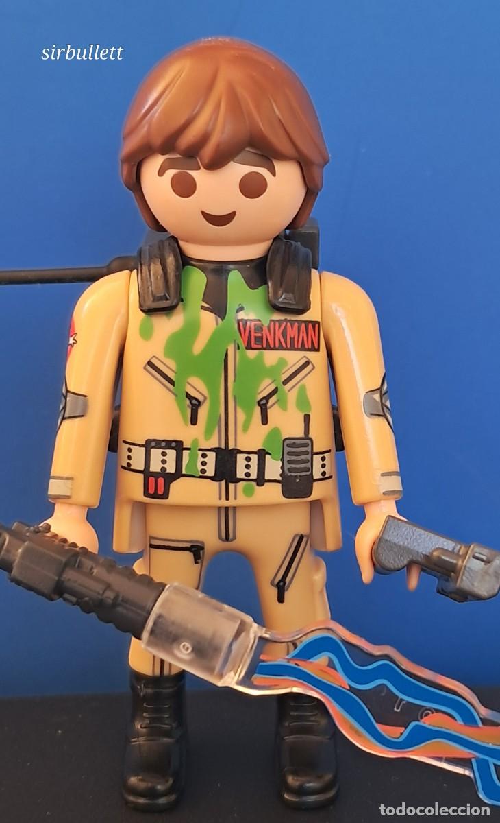 Playmobil: Figura Venkman con accesorios cazafantasmas. Playmobil 9223. pistola de rayos protones