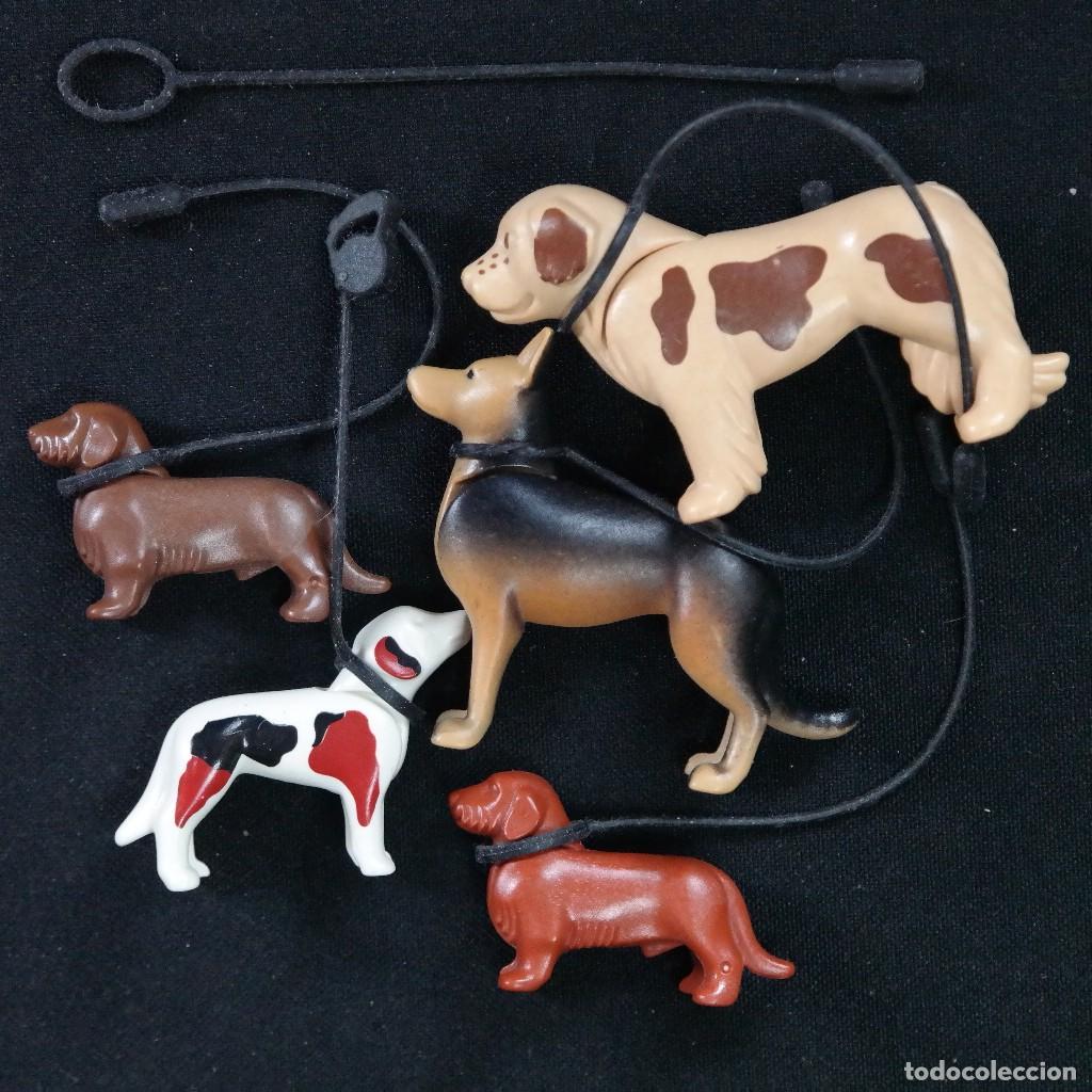 Playmobil: Playmobil perros con correas ☼