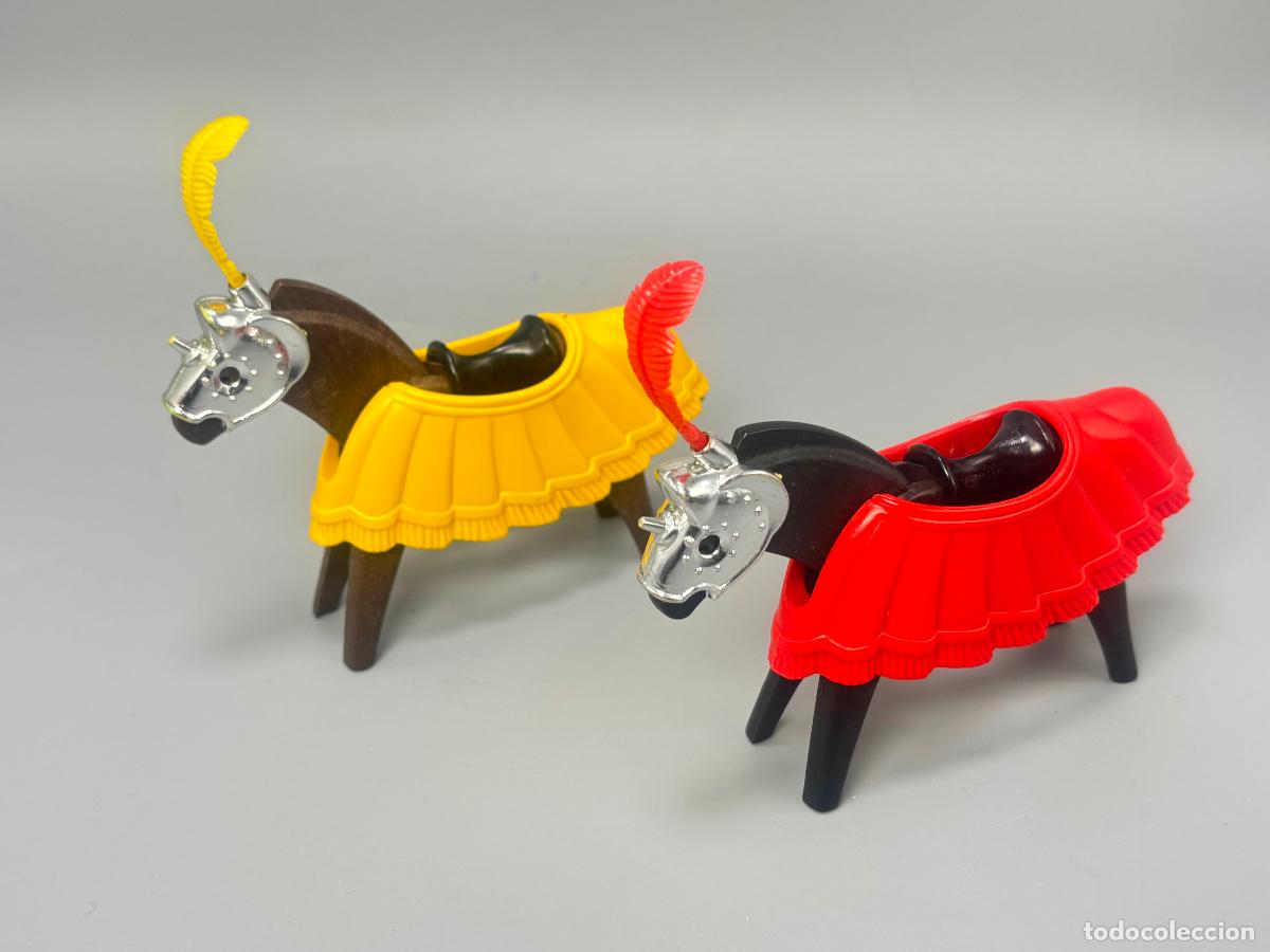 Playmobil: Playmobil 3265 lote caballo con manta silla pluma torneo medieval