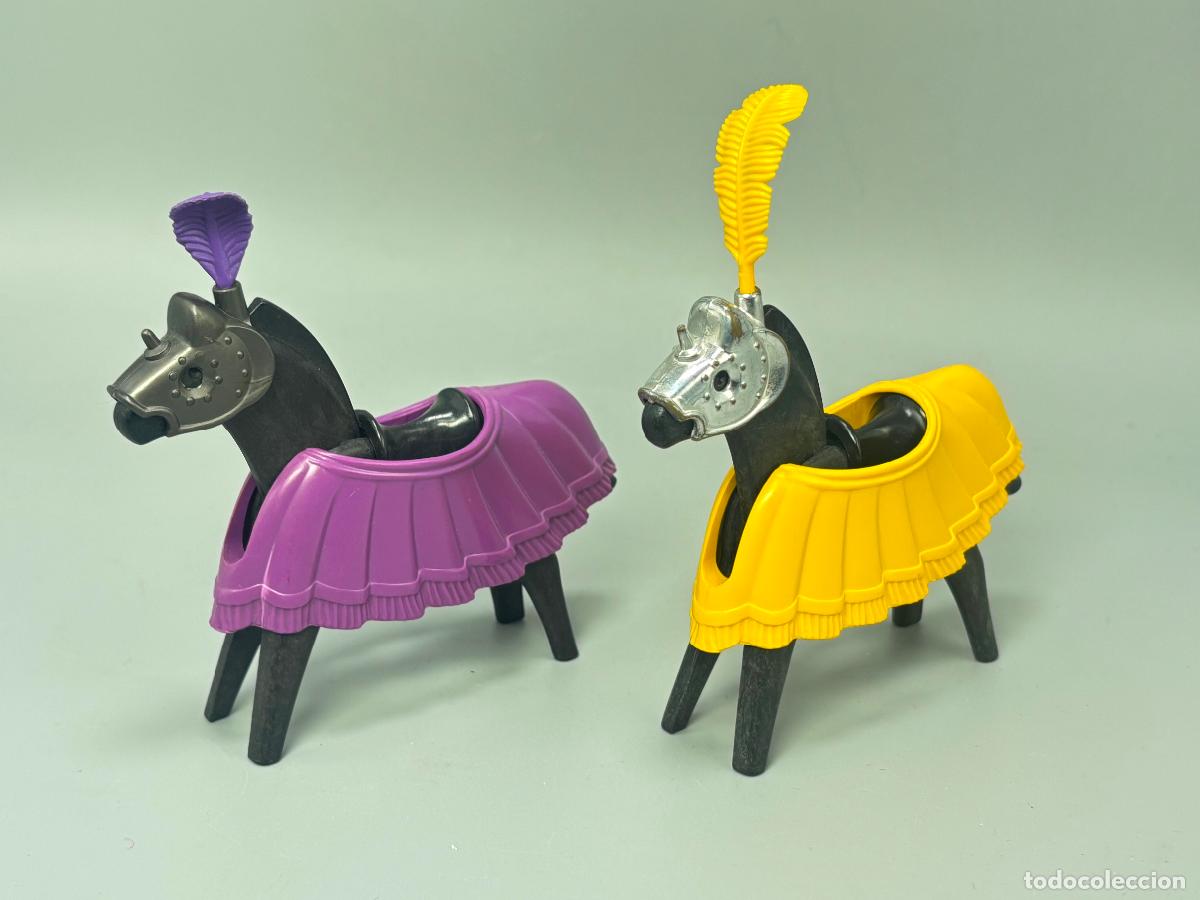 Playmobil: Playmobil 3265 3669 lote caballo con manta silla pluma torneo medieval