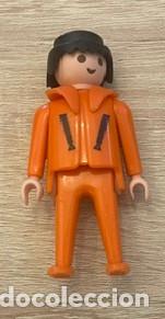 Playmobil: PLAYMOBIL - HOMBRE CON MONO DE TRABAJO NARANJA - BUCEO - PILOTO RESCATE - GEOBRA - 1974