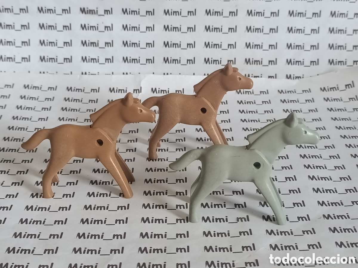 Playmobil: Playmobil 3 caballos primera &eacute;poca potros western oeste animales