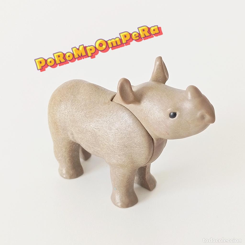 Playmobil: PLAYMOBIL CR&Iacute;A DE RINOCERONTE GRIS 4826 4931 5275 5417 5907 5921 ANIMAL SALVAJE SELVA ZOO