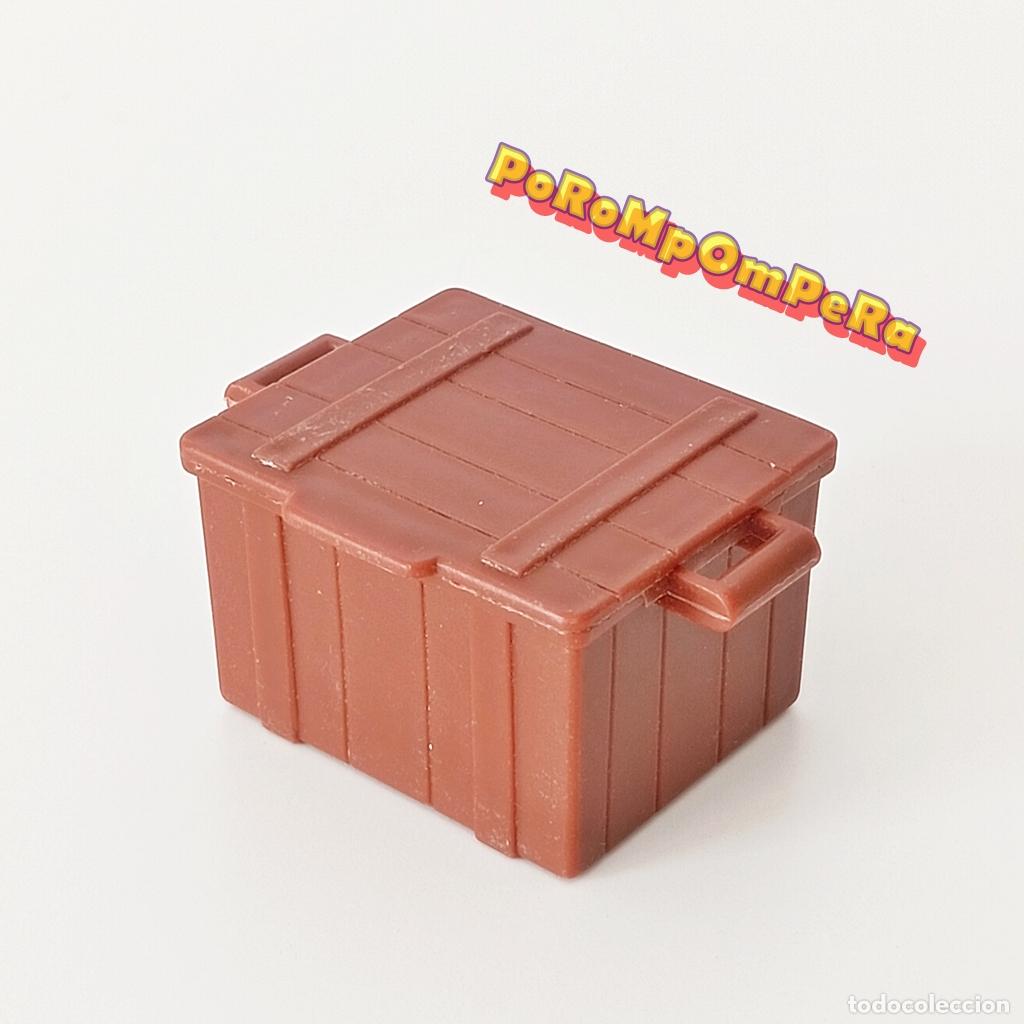 Playmobil: PLAYMOBIL ba&uacute;l marr&oacute;n tipo madera &eacute;poca diligencia 3245 estaci&oacute;n pasajeros 3402 caja cofre tren U1