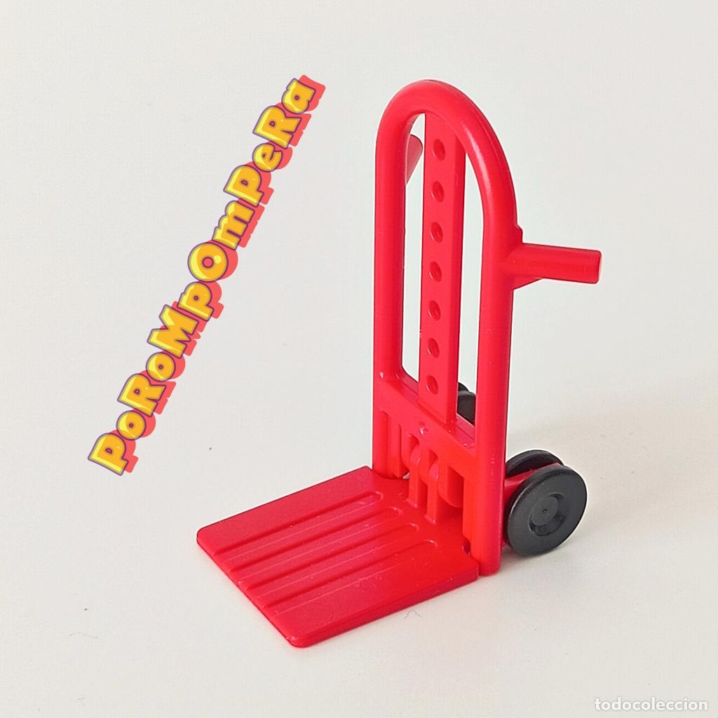 Playmobil: PLAYMOBIL carretilla plegable roja transport mercanc&iacute;a 4135 4146 4401 4903 5259 SIMILAR 4082 4411 U1