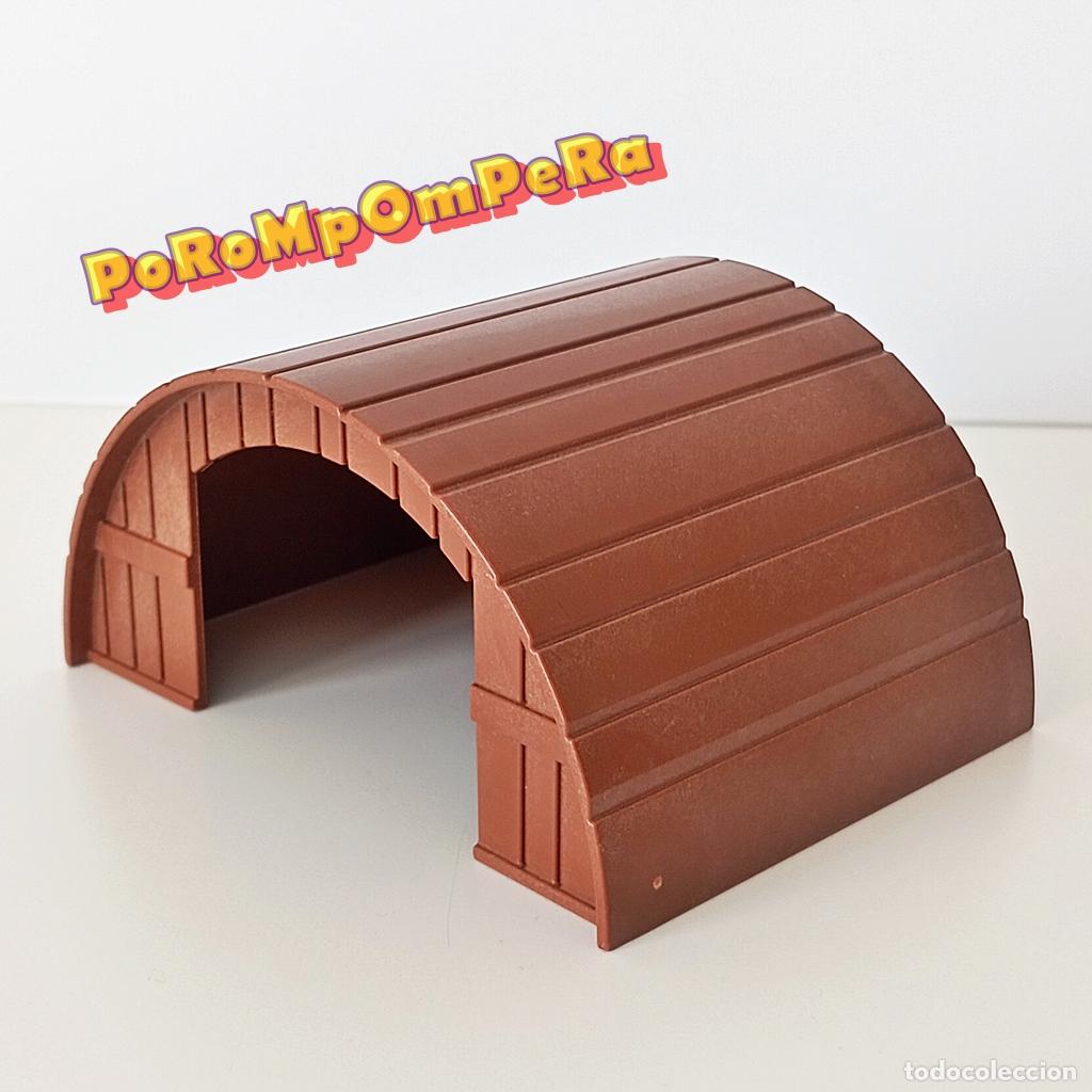 Playmobil: PLAYMOBIL cobertizo semicircular tipo madera 5122 caba&ntilde;a granja cerdos cochinera CG6