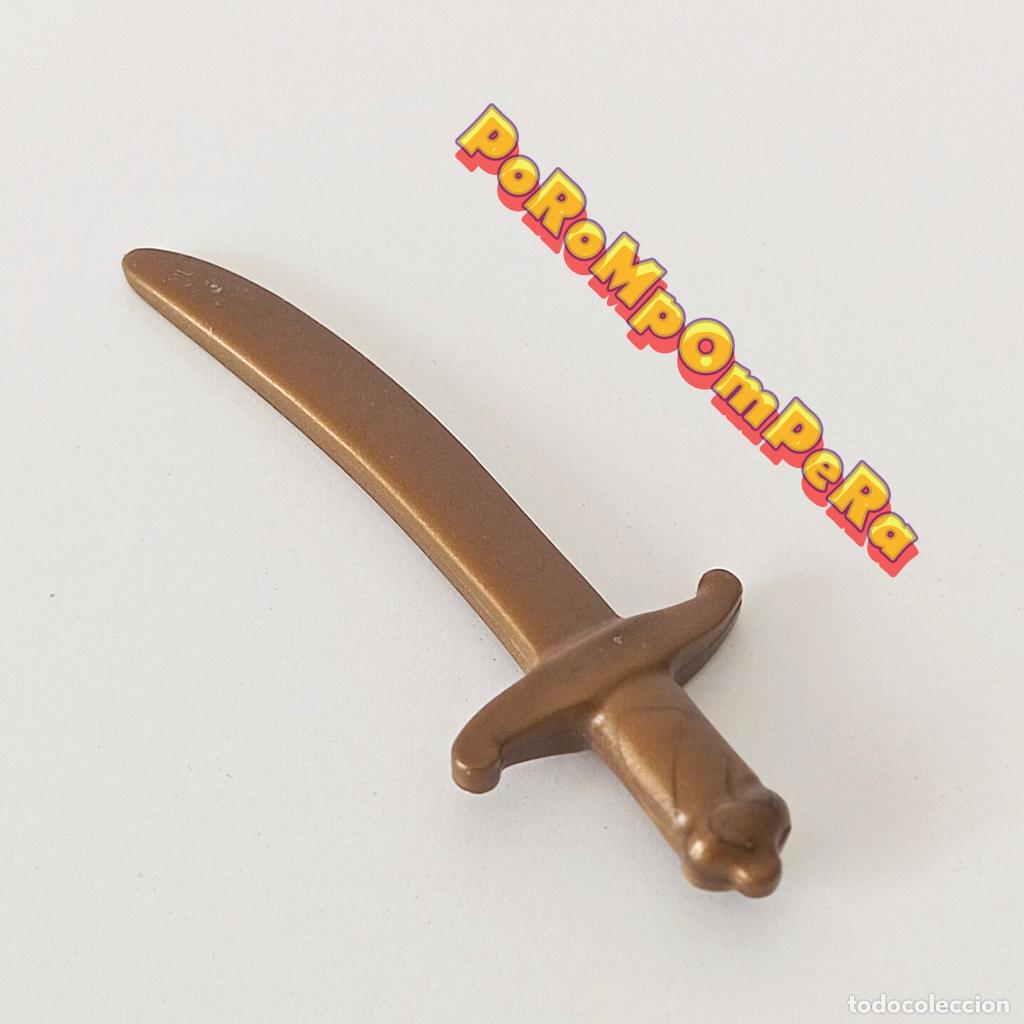 Playmobil: PLAYMOBIL sable curvo dorado-bronce? espada pirata &aacute;rabe egipcio beduino guerrero U1