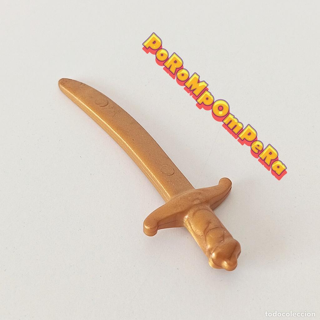 Playmobil: PLAYMOBIL sable curvo dorado espada pirata &aacute;rabe egipcio beduino guerrero U1