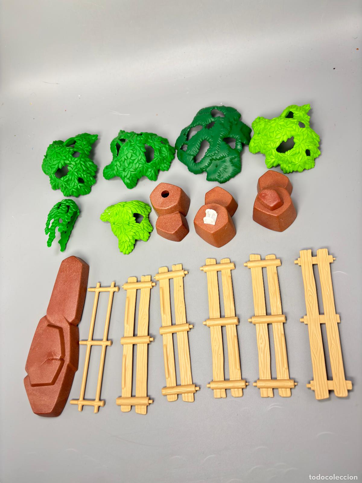 Playmobil: Playmobil lote rama &aacute;rbol valla y roca escenario