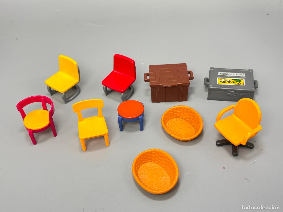 Playmobil: Playmobil lote silla cesto ba&uacute;l cofre