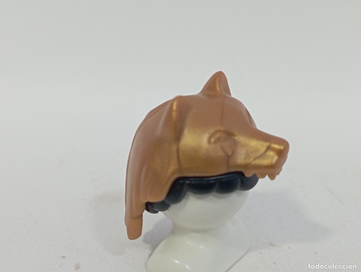 Playmobil: PLAYMOBIL GORRO CABEZA DE LOBO INDIOS MEDIEVAL-----COLOR DORADO