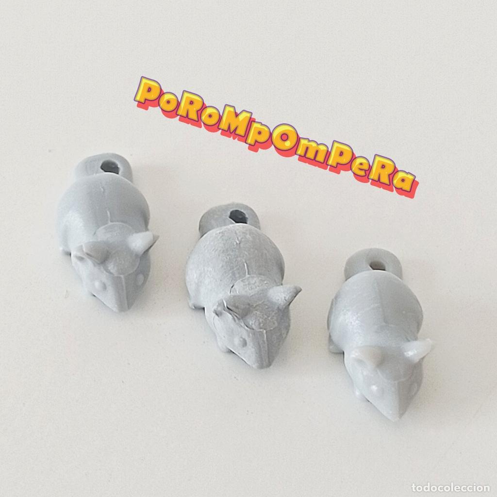 Playmobil: PLAYMOBIL lote x3 rat&oacute;n gris claro animal roedor bel&eacute;n medieval vikingo aldea romana barco pirata U1