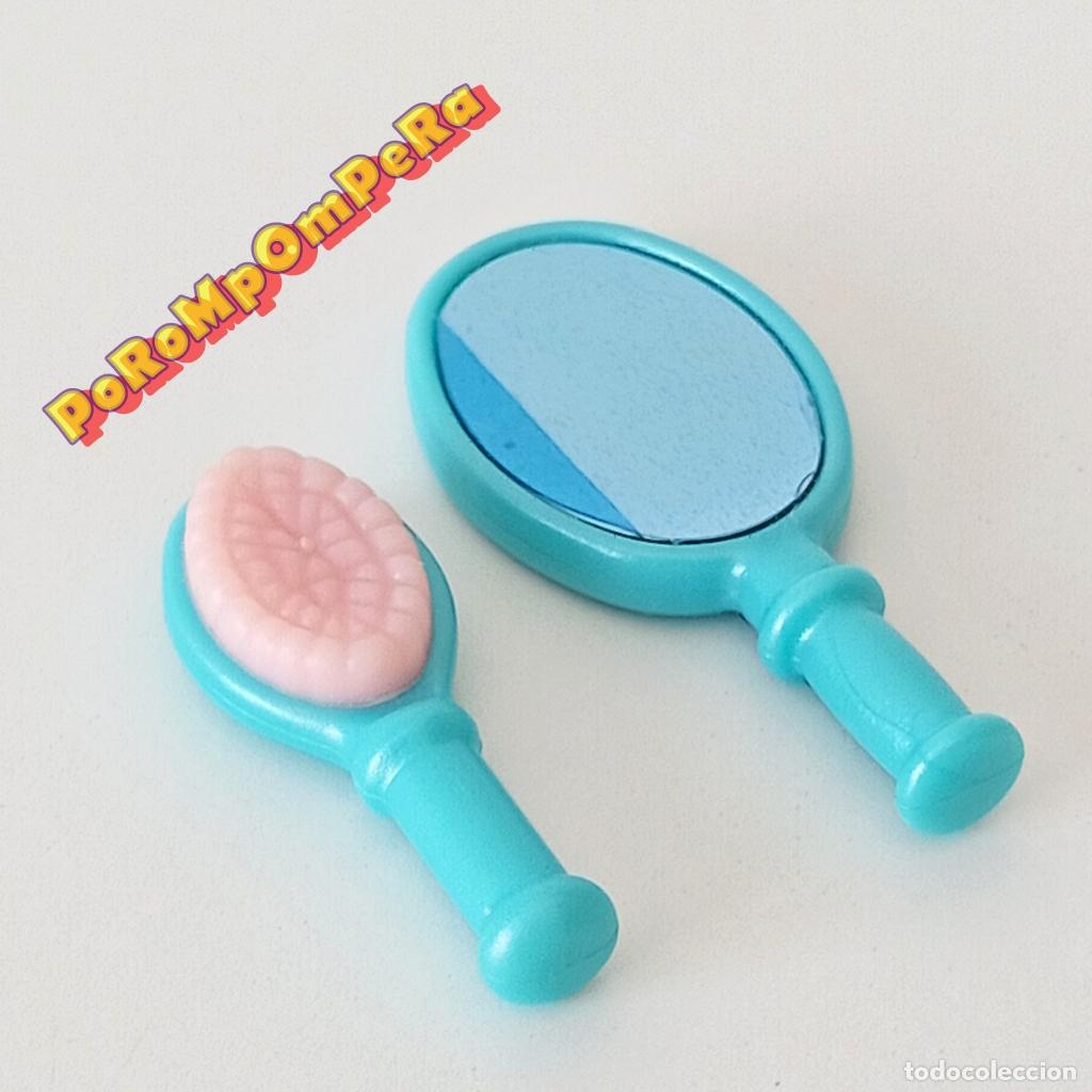 Playmobil: PLAYMOBIL lote cepillo + espejo de mano azul-turquesa? real dama victoriana tocador princesa U1