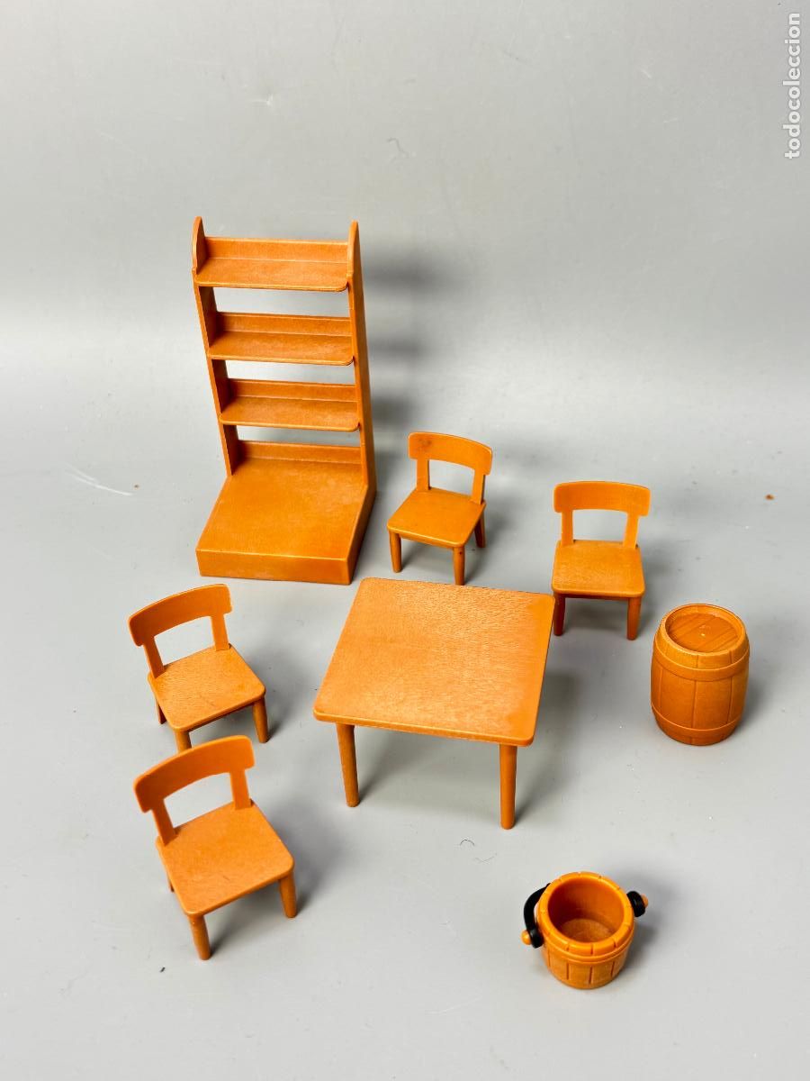Playmobil: Playmobil lote armero silla mesa barril oeste