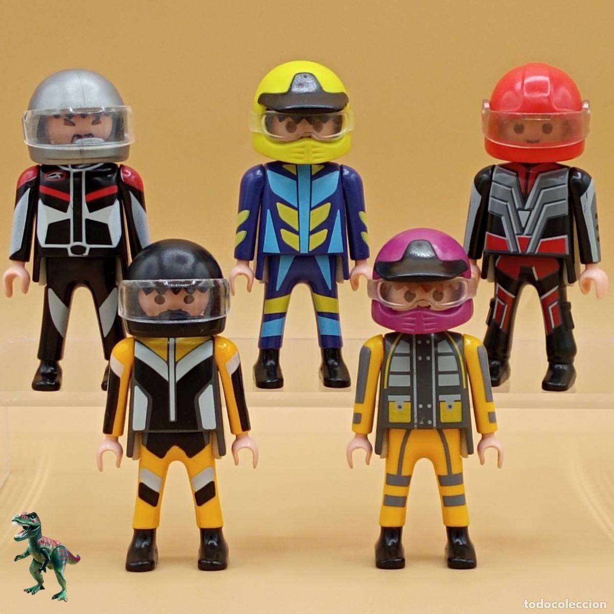 Playmobil: Playmobil lote de pilotos de carreras motorista moto conductor corredor competicion campeon
