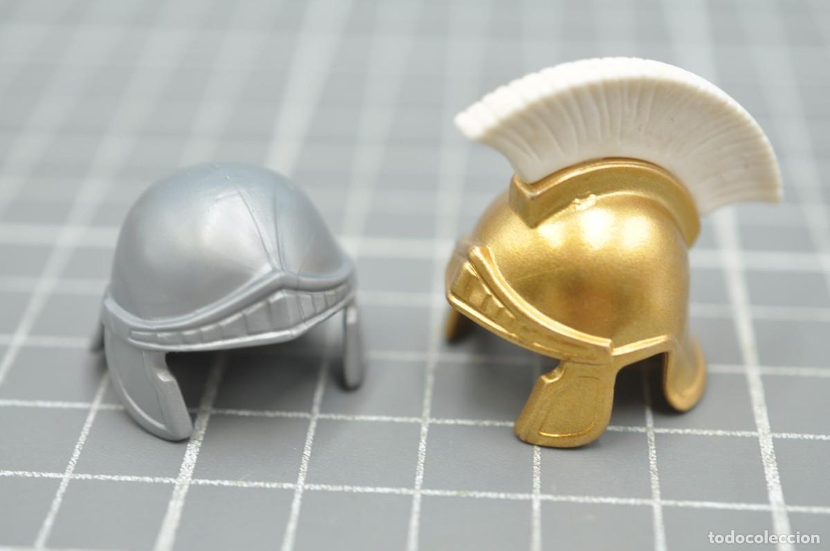 Playmobil: WSK096 Playmobil, 2 cascos romanos. plateado y dorado brillante