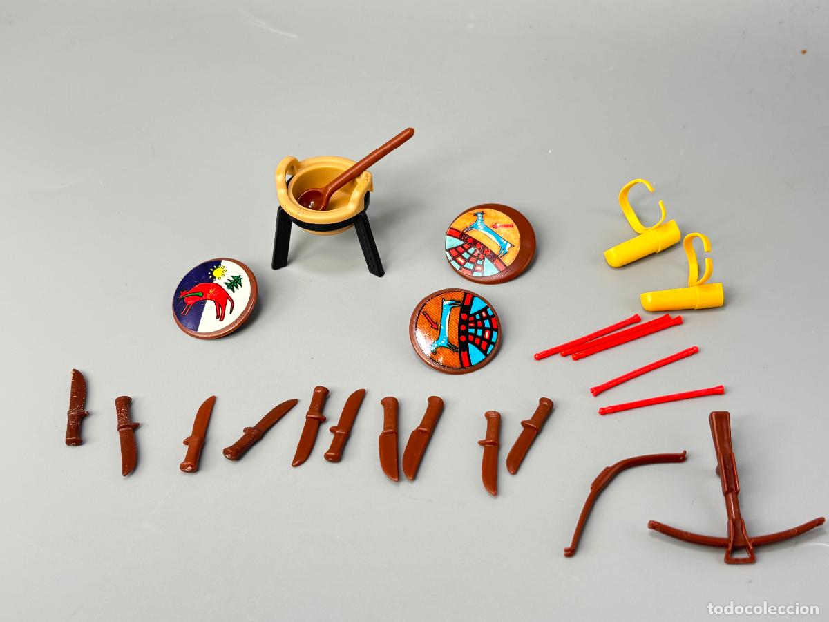 Playmobil: Playmobil lote cuchillo escudo arco flecha carcaj india primera &eacute;poca