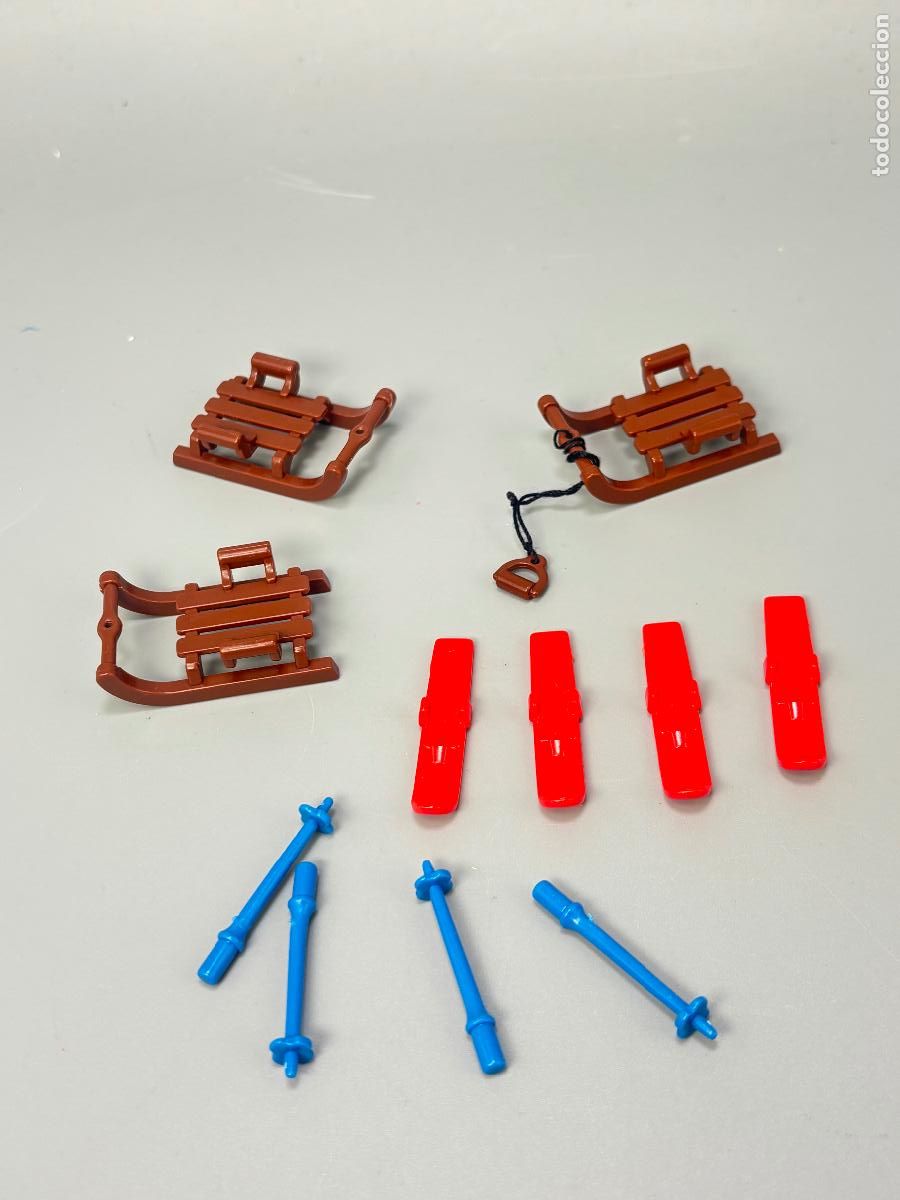 Playmobil: Playmobil lote esqu&iacute; palo ni&ntilde;o trineo nieve e