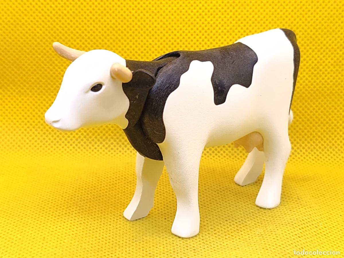 Playmobil: Playmobil Vaca lechera blanca con manchas negras
