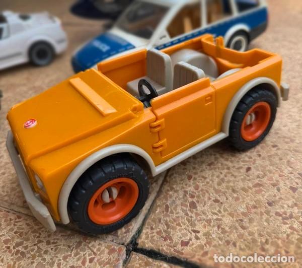 Playmobil: Coche Jeep amarillo 4x4 Playmobil (incompleto) Schleich ref 42025 (2003)