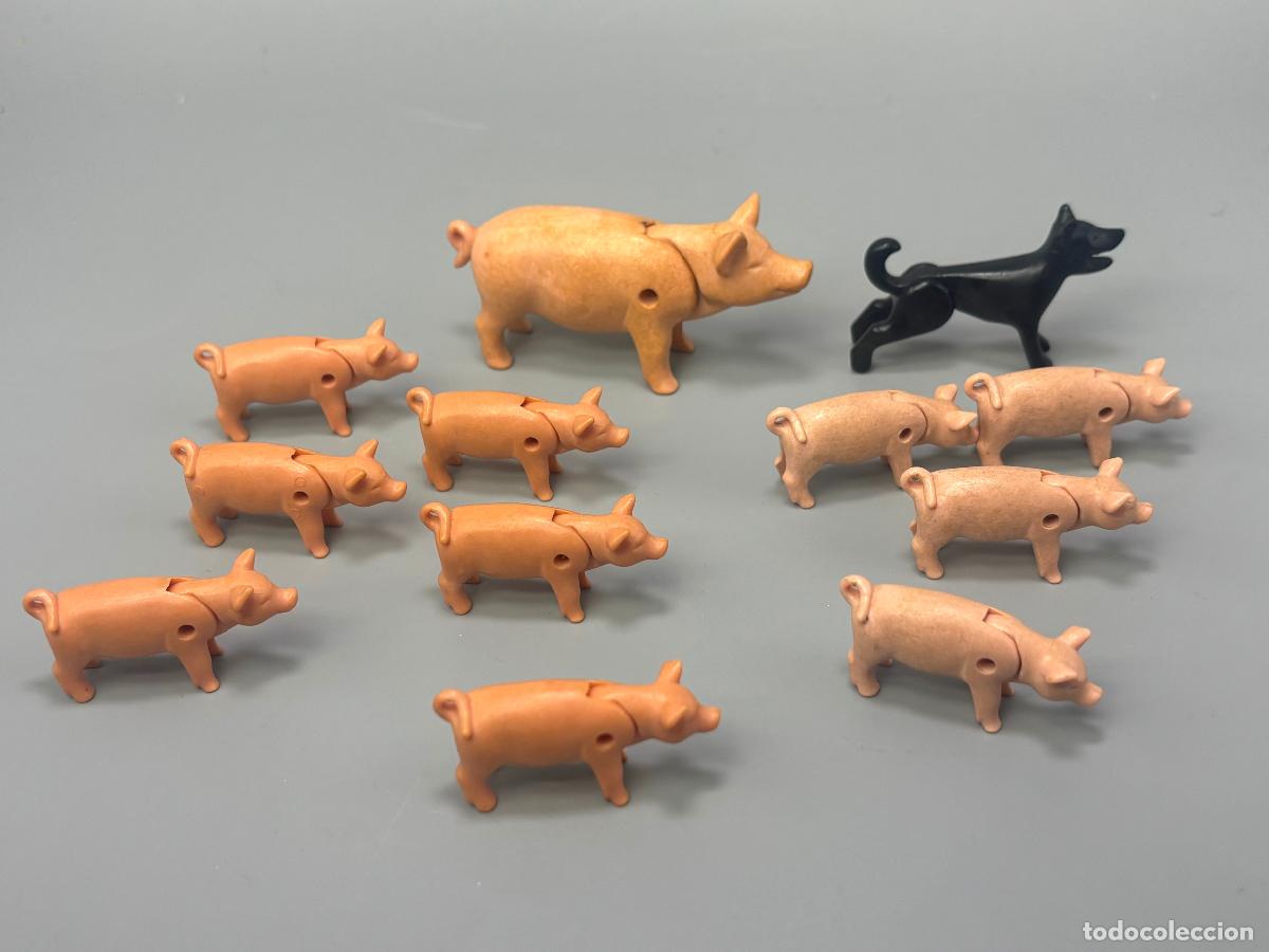 Playmobil: Playmobil lote perro cerdo gorrines granja