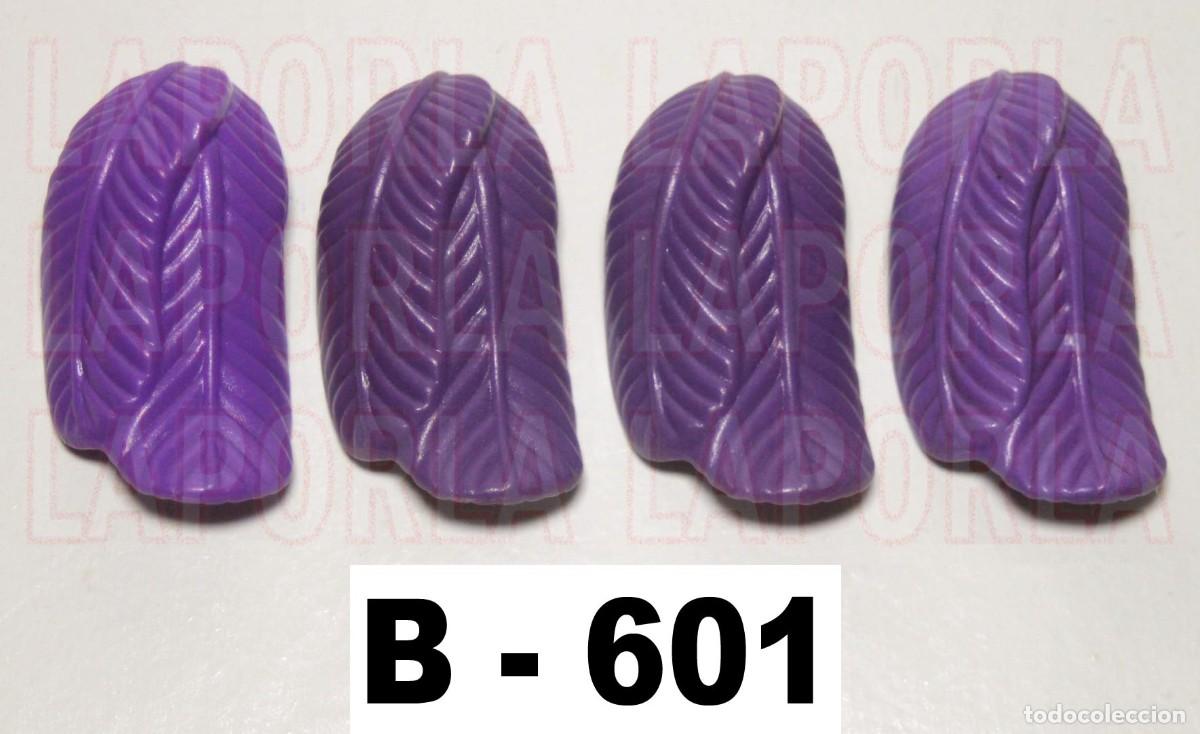 Playmobil: PLAYMOBIL 4 PENACHOS PLUMAS MORADAS PARA CASCO MEDIEVAL - SOLDADO CABALLERO (B-601)