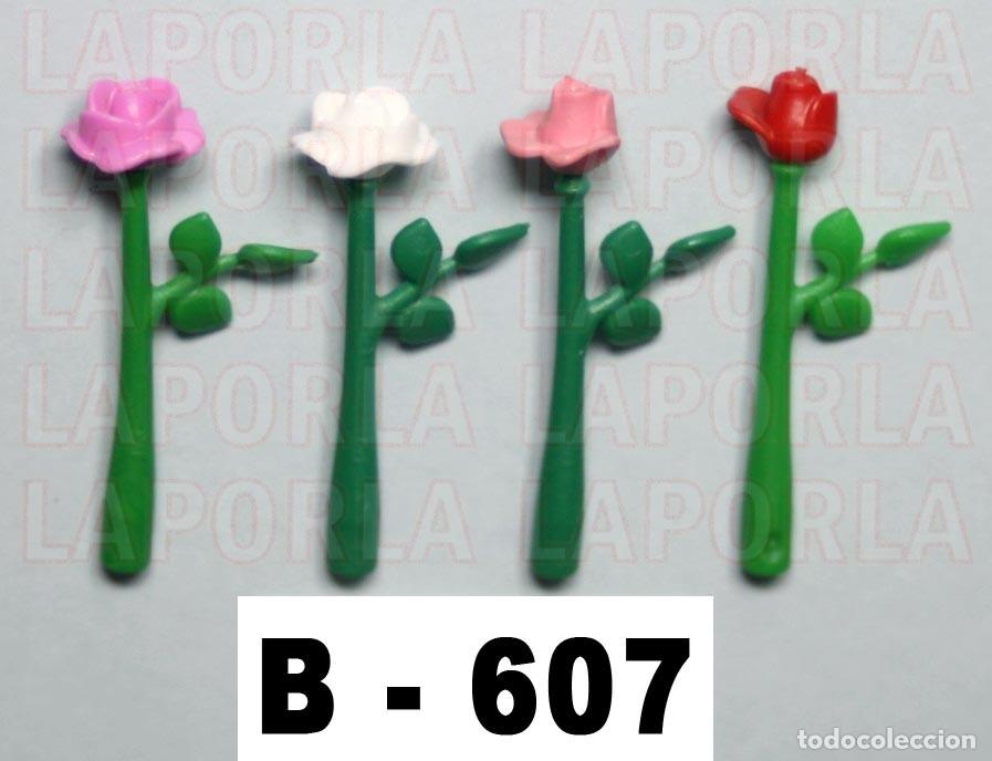 Playmobil: PLAYMOBIL 4 ROSAS EN TALLOS - HOGAR JARD&Iacute;N JARR&Oacute;N DECORACI&Oacute;N BODA REGALO (B-607)