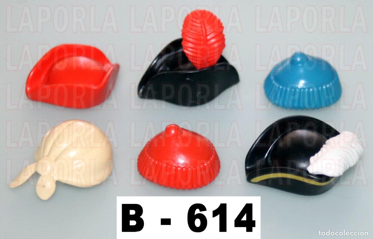 Playmobil: PLAYMOBIL 6 SOMBREROS Y GORROS PIRATAS - CAPIT&Aacute;N CORSARIO GALE&Oacute;N ISLA BUCANERO BARCO TESORO (B-614)