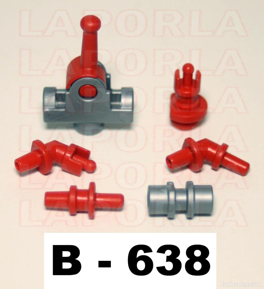 Playmobil: PLAYMOBIL 6 EMPALMES CONEXI&Oacute;N MANGUERAS - BOMBEROS AGUA RIEGO TUBO (B-638)