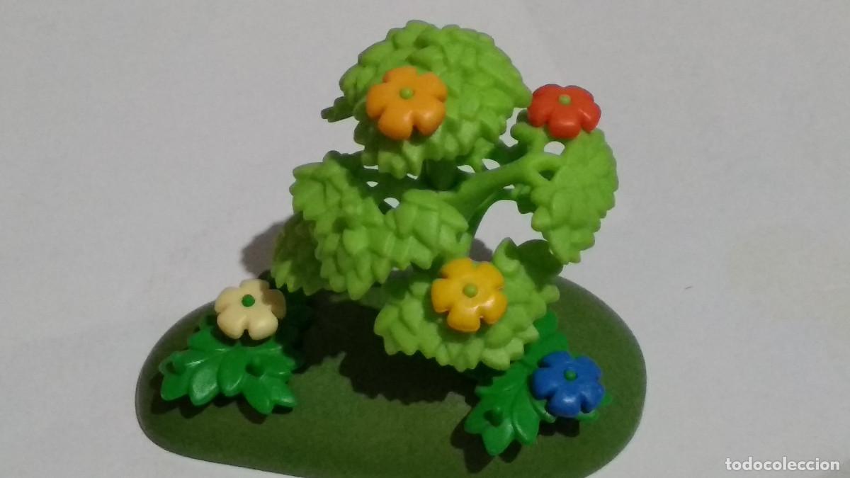 Playmobil: PLAYMOBIL PLANTA VEGETACI&Oacute;N Base arbusto con flores - PARQUE, JARDIN..
