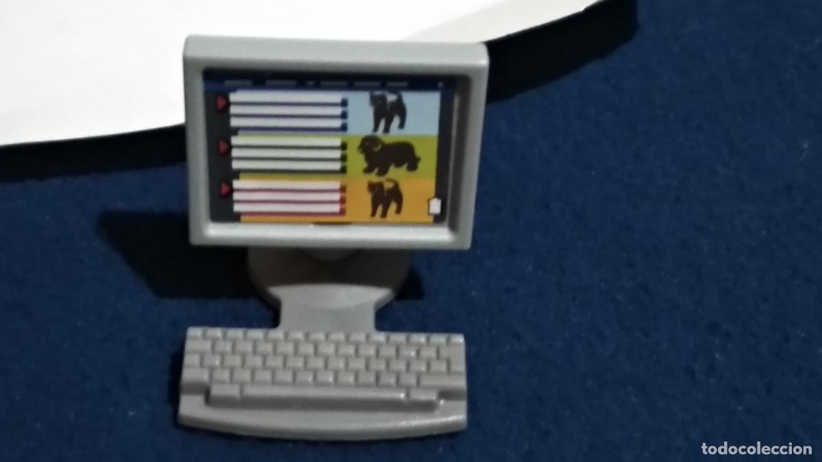 Playmobil: Pieza playmobil ordenador con teclado zoo cl&iacute;nica veterinaria animales