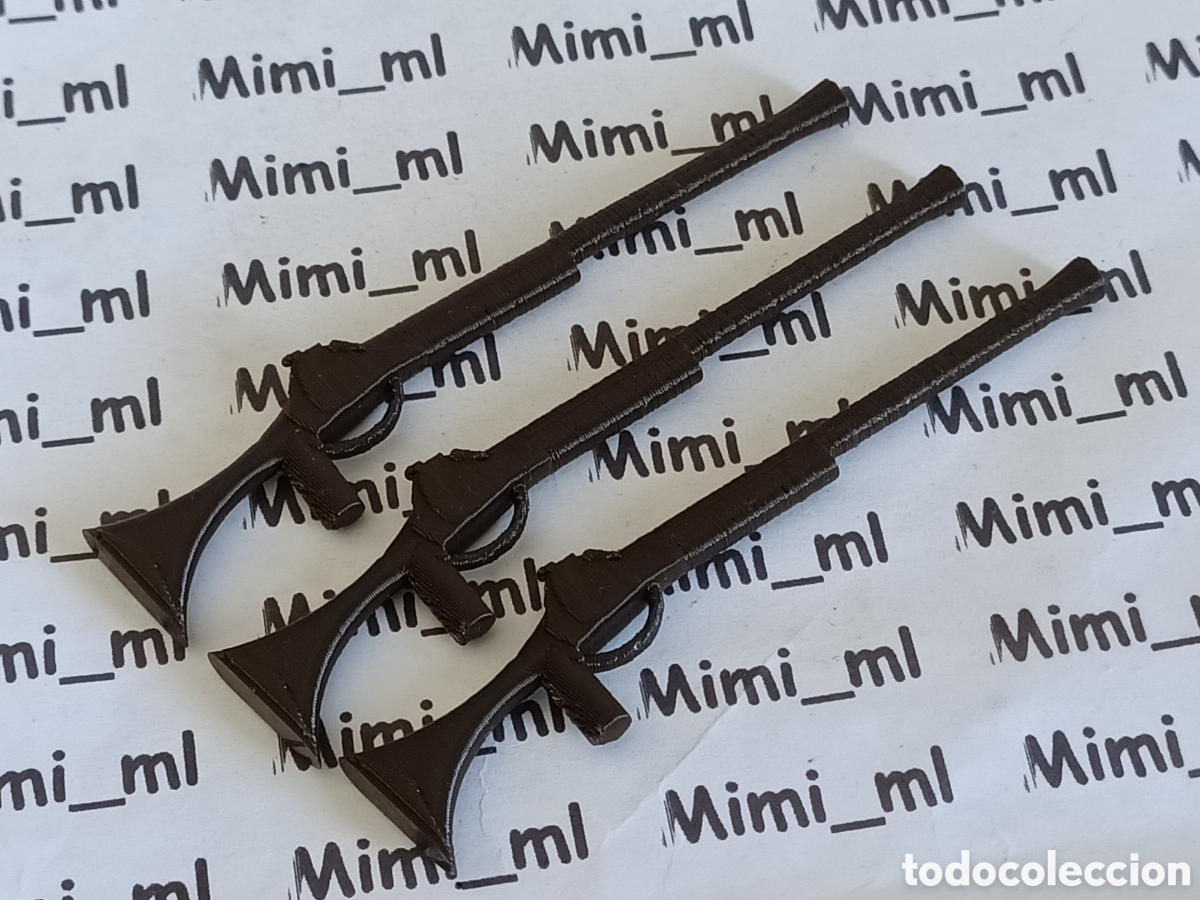 Playmobil: 3 espingardas marr&oacute;n oscuro en impresi&oacute;n 3d compatibles 3415 Playmobil &aacute;rabe escopeta fusil