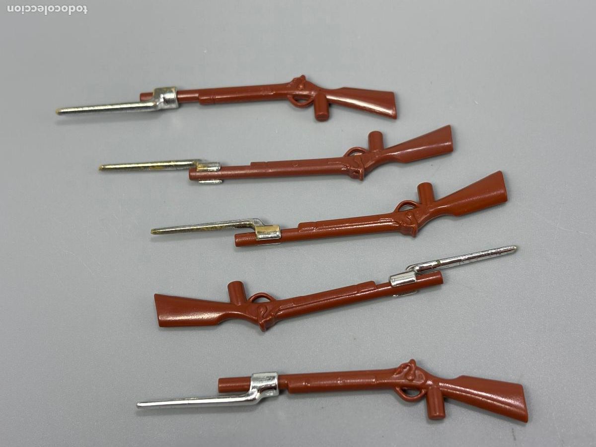 Playmobil: Playmobil lote rifle escopeta con bayoneta cromada vaquero soldado oeste ingles