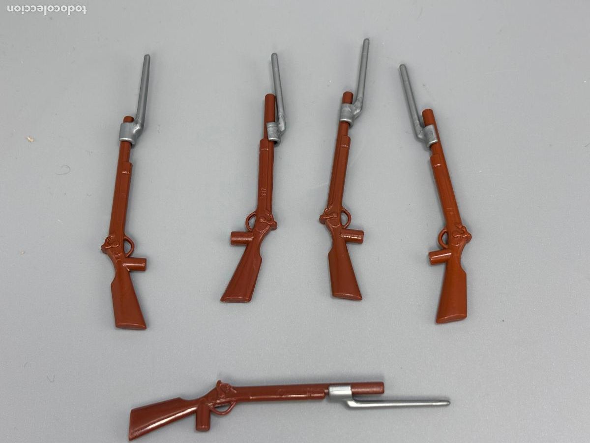 Playmobil: Playmobil lote rifle escopeta con bayoneta vaquero soldado oeste ingles