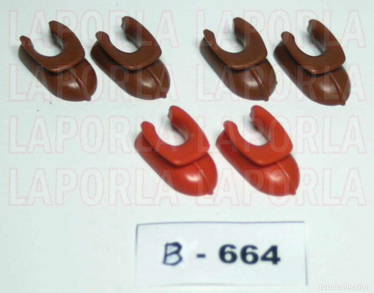 Playmobil: PLAYMOBIL 6 POLAINAS INDIOS (3 PARES) - TRIBU OESTE WESTERN (B-664)