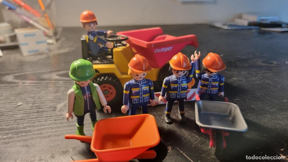 Playmobil: figuras de playmobil. Obreros y dumper