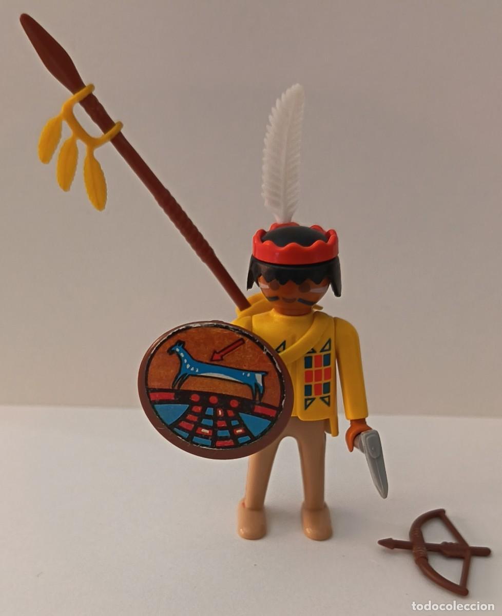 Playmobil: Playmobil. Indio. Lanza, escudo, hacha arco y flecha.