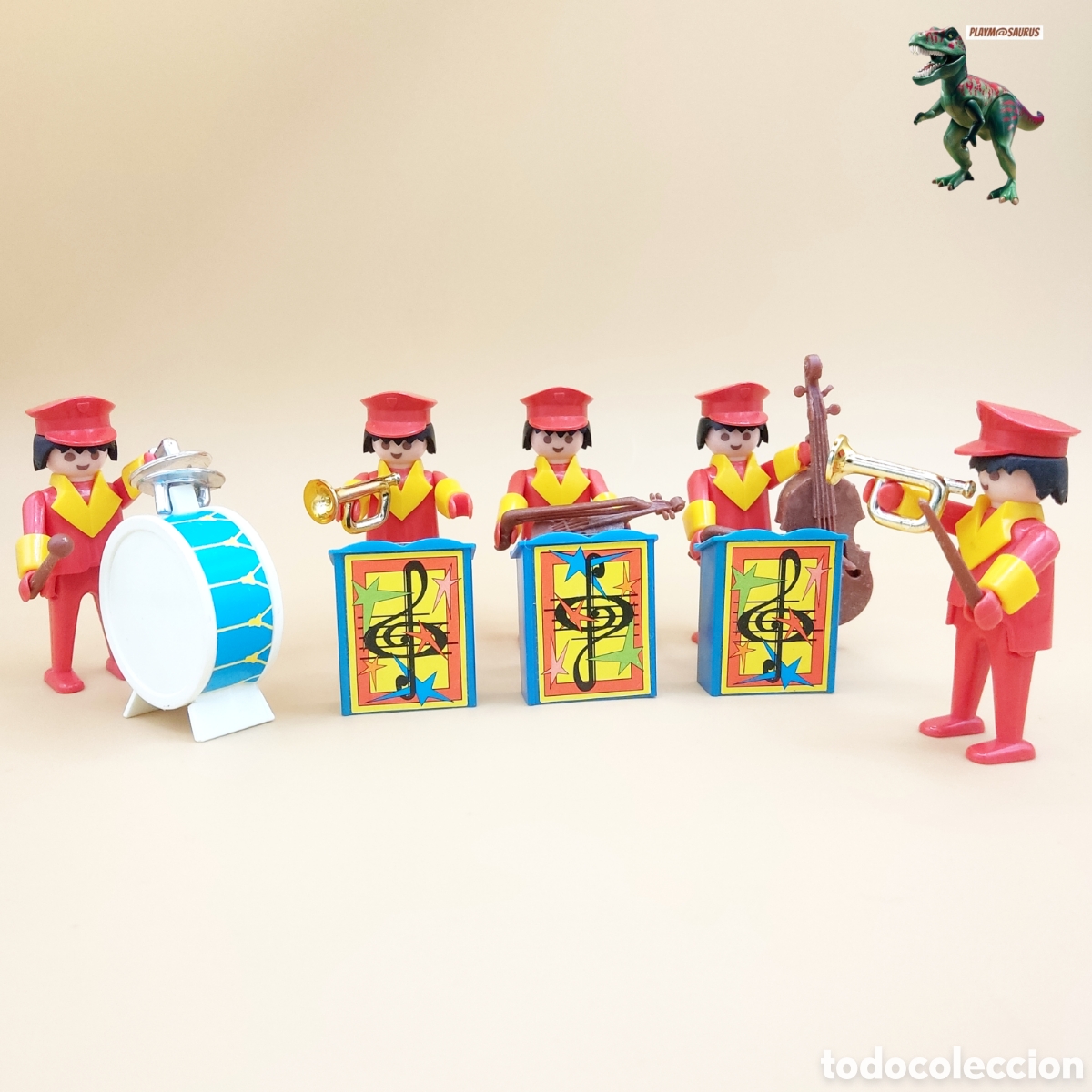 Playmobil: Playmobil 3511 orquesta del circo 3510 del a&ntilde;o 1978 musicos contrabajo director trompeta bombo