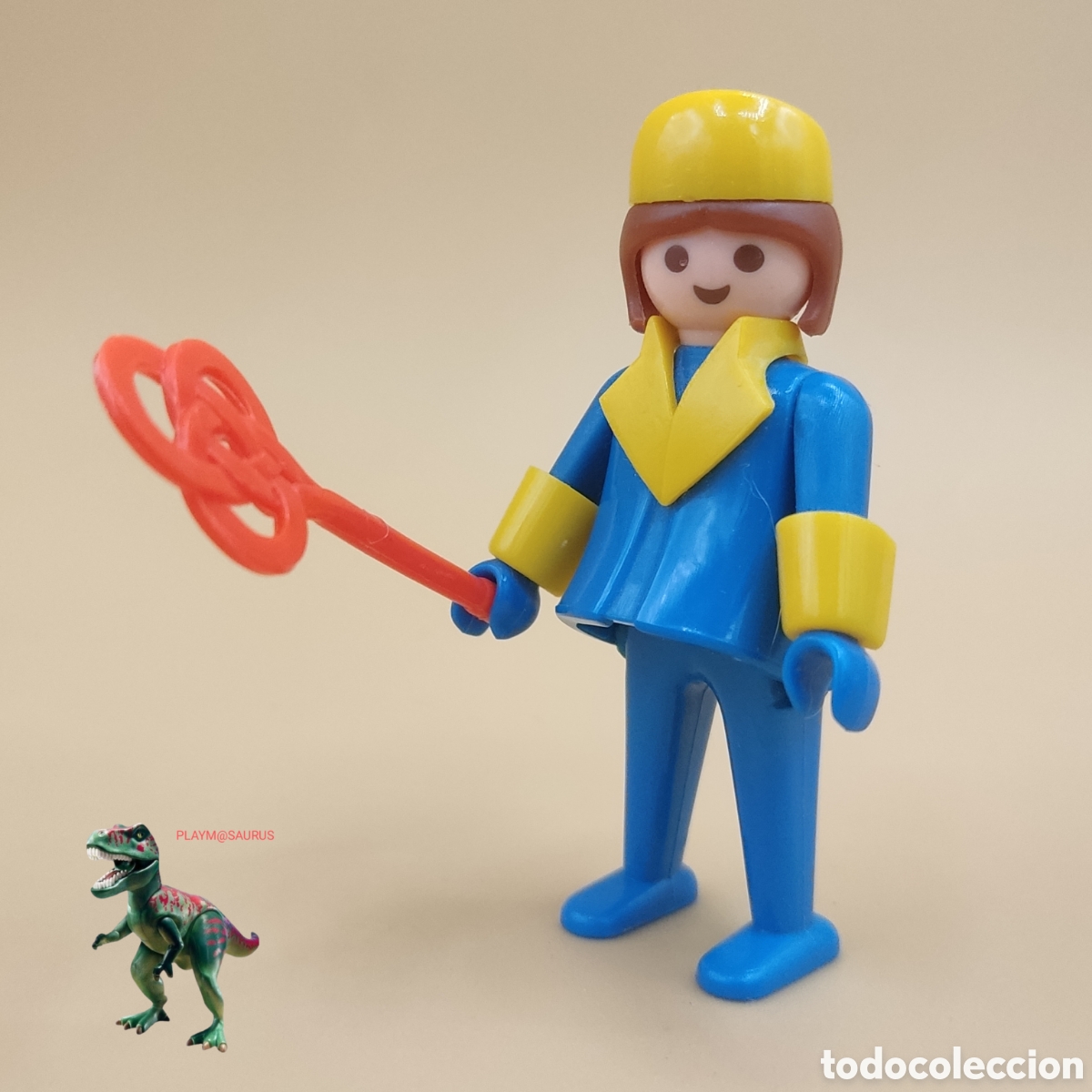 Playmobil: Playmobil figura mujer trabajadora circo antiguo solapas amarillas y pu&ntilde;os 3510 antigua limpiadora