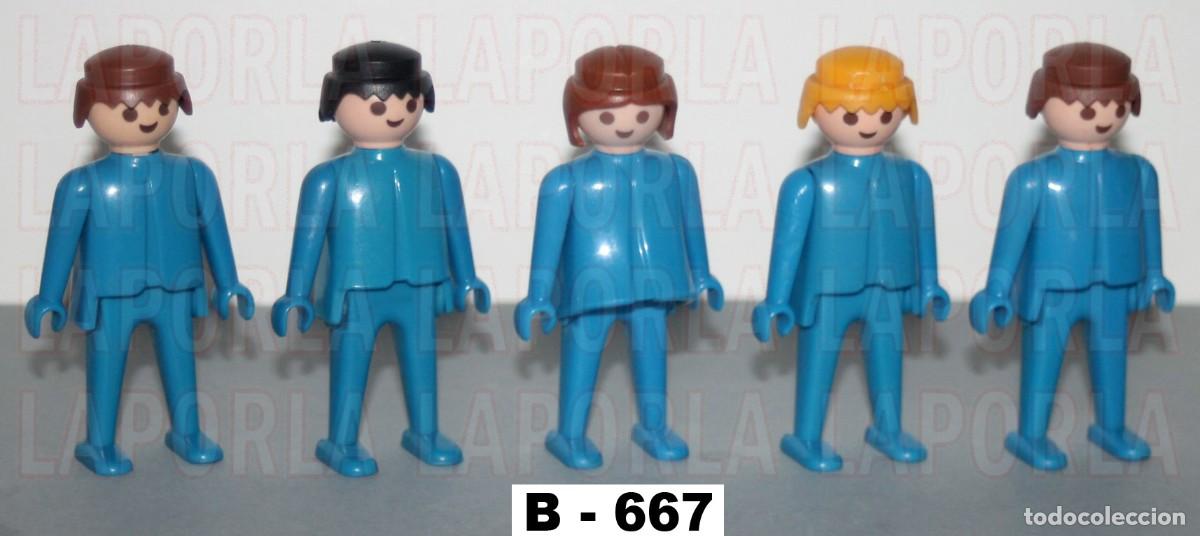 Playmobil: PLAYMOBIL 5 FIGURAS CL&Aacute;SICAS 1&ordf; &Eacute;POCA MANO FIJA - 4 CLICKS 1 CLACK (B-667)