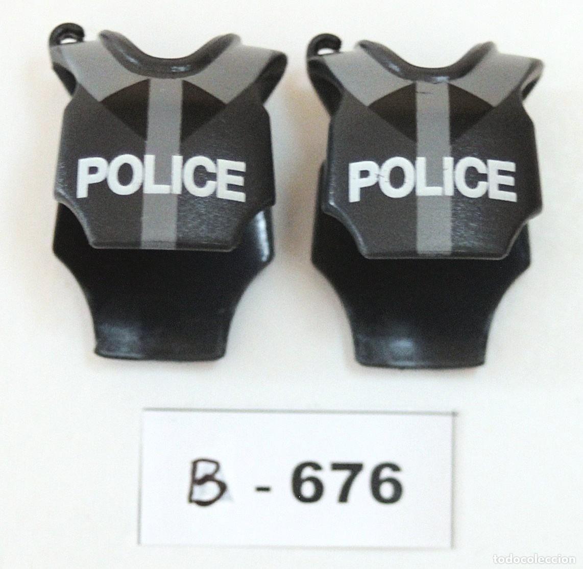Playmobil: PLAYMOBIL 2 PETOS POLICE - POLIC&Iacute;A ANTIDISTURBIOS ANTIBALAS PROTECCI&Oacute;N (B-676)