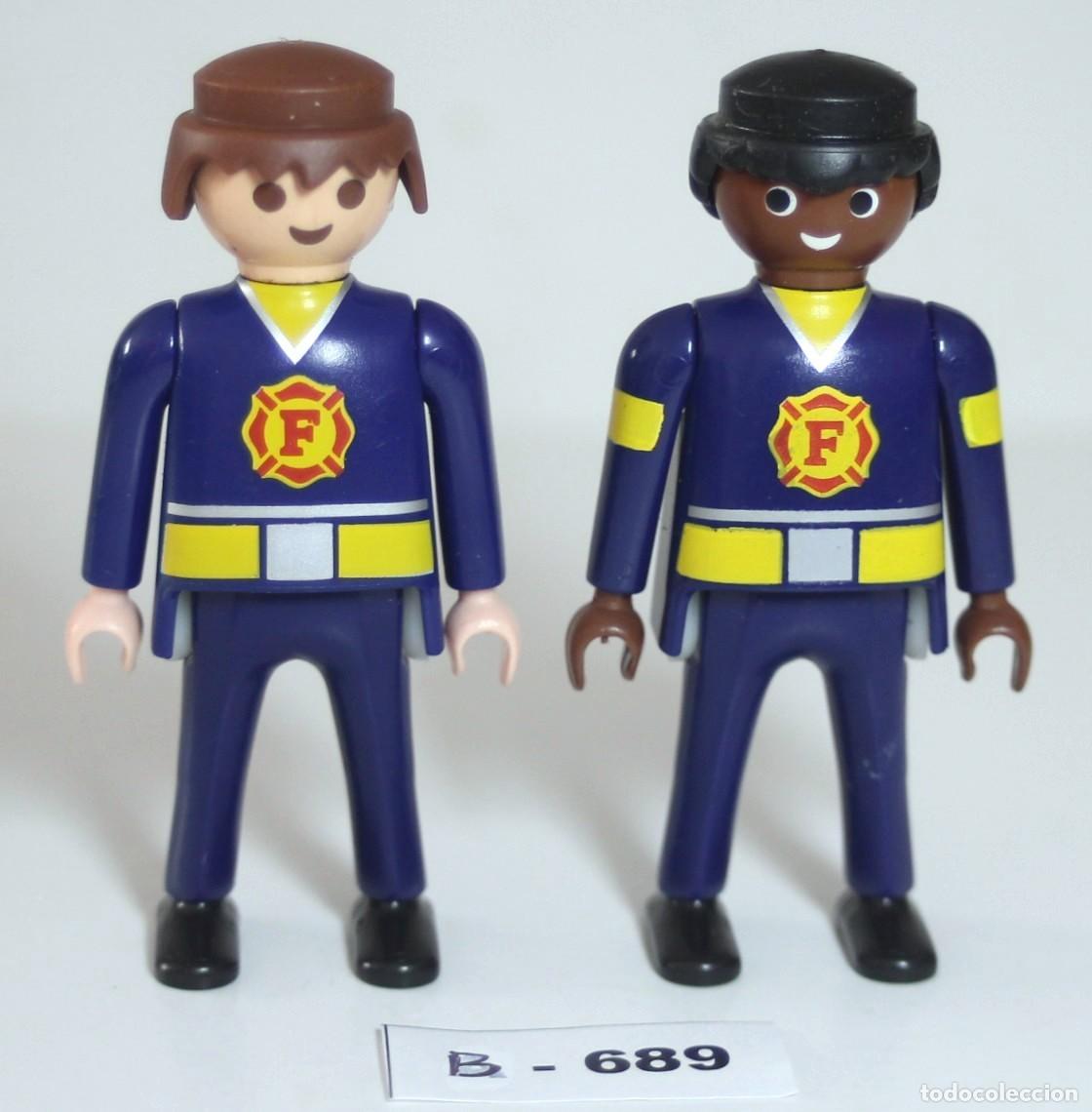 Playmobil: PLAYMOBIL 2 FIGURAS BOMBEROS - FUEGO RESCATE EMERGENCIA (B-689)