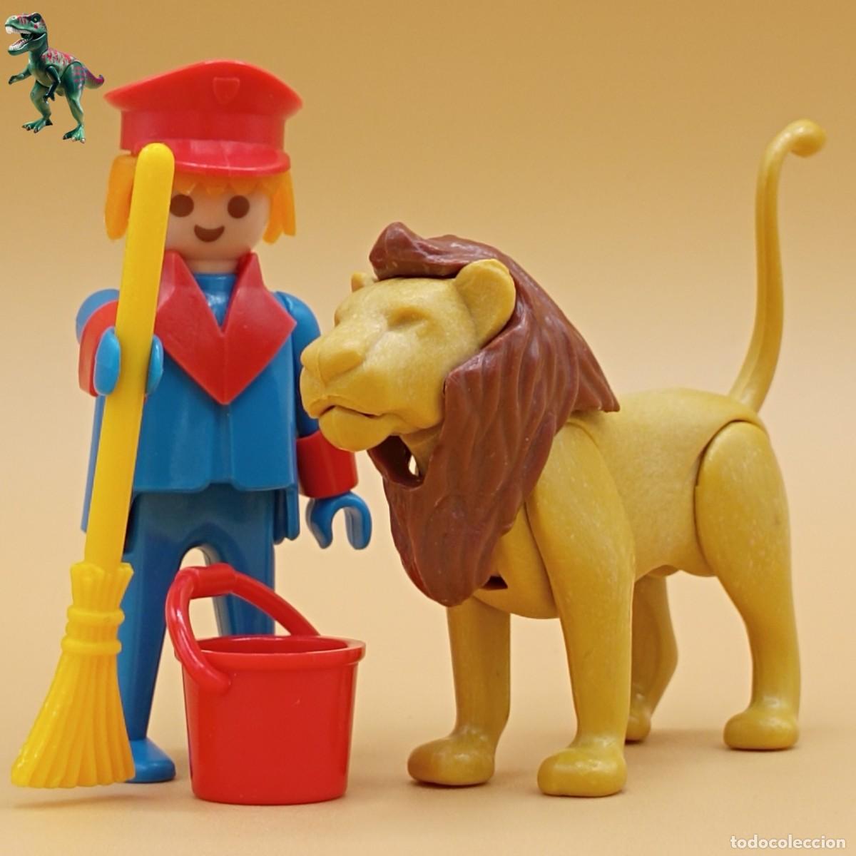 Playmobil: Playmobil leon adulto con cuidador domador zoo zoologico circo romani safari sabana africana 3514