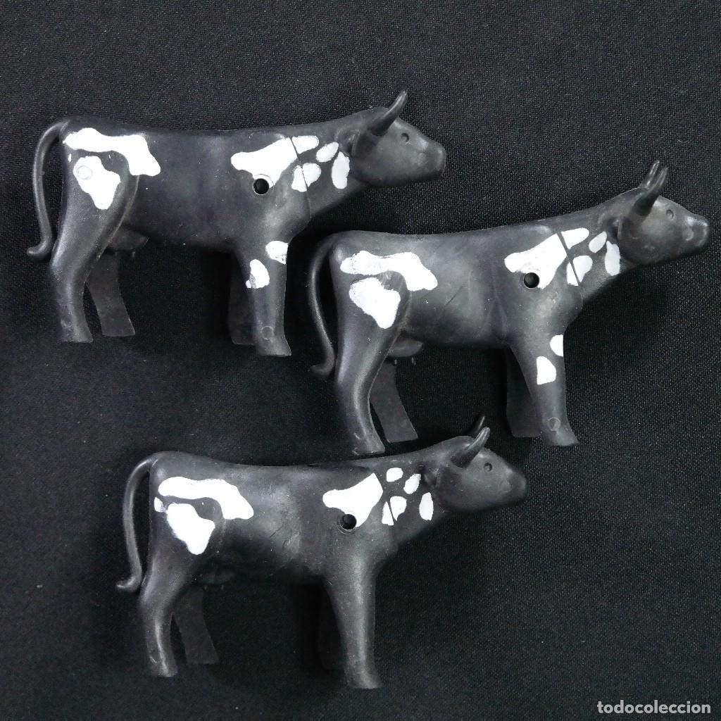 Playmobil: Playmobil tres vacas negras con manchas☼